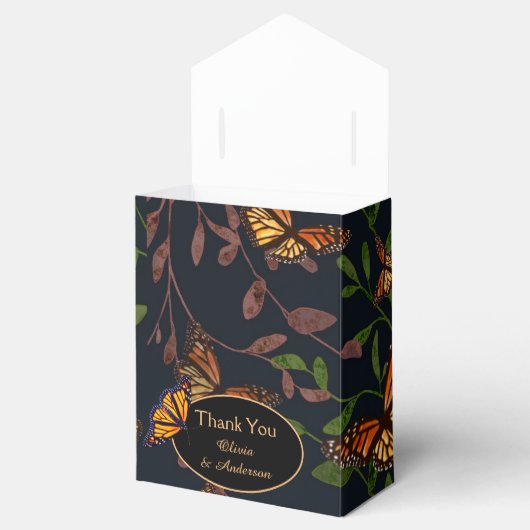 Hochzeit im Herbst Monarch Butterfly Black Gefälli Geschenkschachtel (Geöffnet)