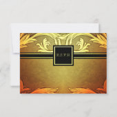 Hochzeit im Herbst-Monogramm-Design der Sunset-Hue RSVP Karte (Rückseite)