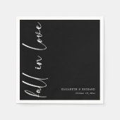 Hochzeit im Herbst Napkins | Modernes Schwarz-Weiß Serviette (Vorderseite)