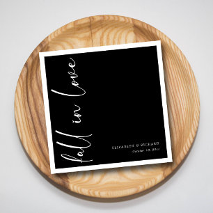 Hochzeit im Herbst Napkins Modernes Schwarz-Weiß Serviette