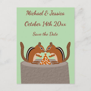 Hochzeit im Herbst niedlicher Chipsätze Save the D Postkarte