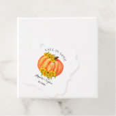 Hochzeit im Herbst Orange Pumpkin Geschenkanhänger (Beispiel)