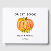 Hochzeit im Herbst Orange Pumpkin Sonnenblume Gästebuch (Vorderseite)