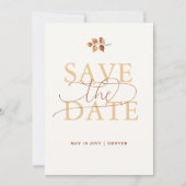 Hochzeit im Herbst Orange Save the Date im Herbst Einladung (Vorderseite)