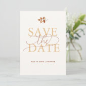 Hochzeit im Herbst Orange Save the Date im Herbst Einladung (Stehend Vorderseite)