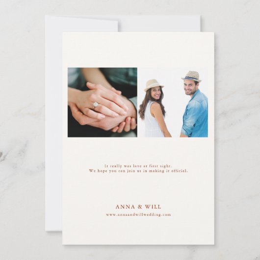 Hochzeit im Herbst Orange Save the Date im Herbst Einladung (Rückseite)