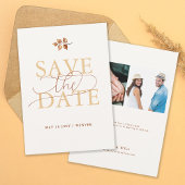 Hochzeit im Herbst Orange Save the Date im Herbst Einladung