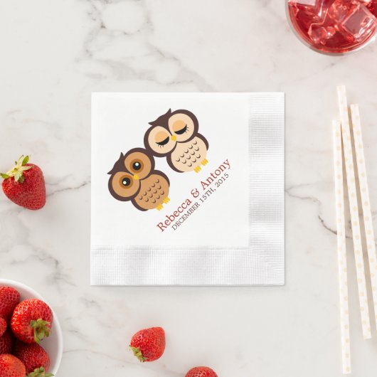 Hochzeit im Herbst Owls Serviette (Beispiel)