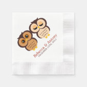 Hochzeit im Herbst Owls Serviette (Vorderseite)