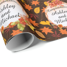 Hochzeit im Herbst Personalisieren von Namen Geschenkpapier