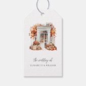 Hochzeit im Herbst Personalisiert weiße Vordertür Geschenkanhänger (Vorderseite)