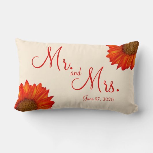 Hochzeit im Herbst Pillows Sunflower Lendenkissen (Rückseite)