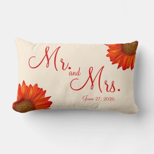 Hochzeit im Herbst Pillows Sunflower Lendenkissen (Vorderseite)