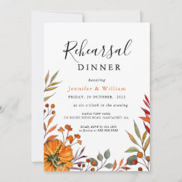 Hochzeit im Herbst Probe Abendessen Einladung