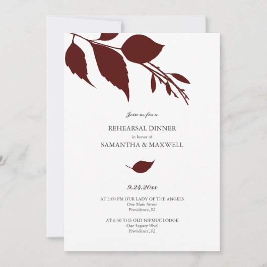 Hochzeit im Herbst Probe Einladung (Vorderseite)