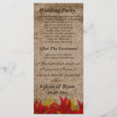 Hochzeit im Herbst Programm (Rückseite)