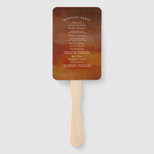 Hochzeit im Herbst-Programm "Earthy Tones" Fächer (Rückseite)