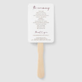 Hochzeit im Herbst Programm Sonnenblumen Burgund R Fächer (Rückseite)