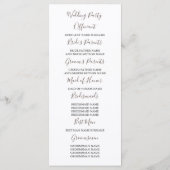 Hochzeit im Herbst-Programme von White and Gold Pu Programm (Rückseite)