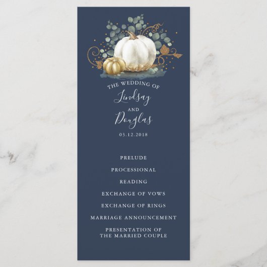 Hochzeit im Herbst-Programme von White and Gold Pu Programm (Vorderseite)