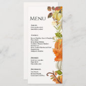 Hochzeit im Herbst Pumpkin Herbst verlässt Hochzei Menükarte (Vorne/Hinten)