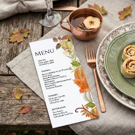 Hochzeit im Herbst Pumpkin Herbst verlässt Hochzei Menükarte