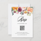Hochzeit im Herbst QR für Blumengärten RSVP Karte (Vorderseite)