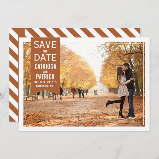 Hochzeit im Herbst Rahmen Ankündigung Datum freiha (Vorne/Hinten)