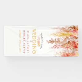 Hochzeit im Herbst Rebsorte orangefarbenes Begrüßu Banner