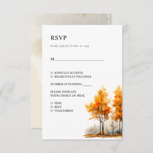 Hochzeit im Herbst-RSVP-Karte RSVP Karte (Vorne/Hinten)