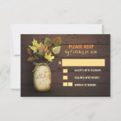Hochzeit im Herbst RSVP-Karten mit Mason Jar RSVP Karte (Vorderseite)