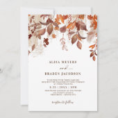 Hochzeit im Herbst Rust Herbst Blätter Einladung (Vorderseite)