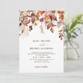 Hochzeit im Herbst Rust Herbst Blätter Einladung (Stehend Vorderseite)