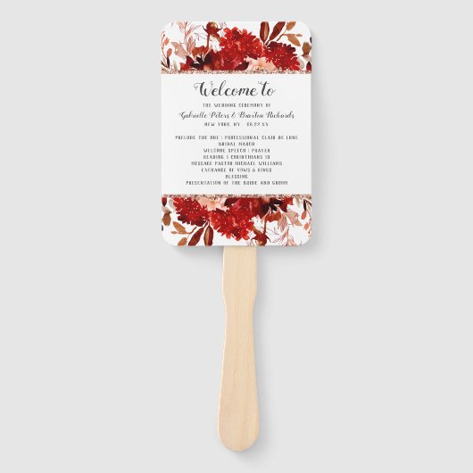 Hochzeit im Herbst Rustic Beauty Floral Fächer (Vorderseite)