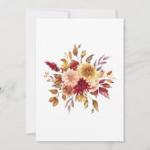 Hochzeit im Herbst rustikale Blume und Kürbis Einladung (Rückseite)