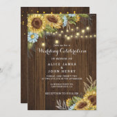 Hochzeit im Herbst Rustikale Holzklingellichter So Einladung (Vorne/Hinten)