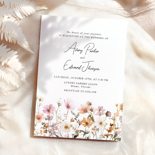 Hochzeit im Herbst Rustikale Wasserfarbe Einladung