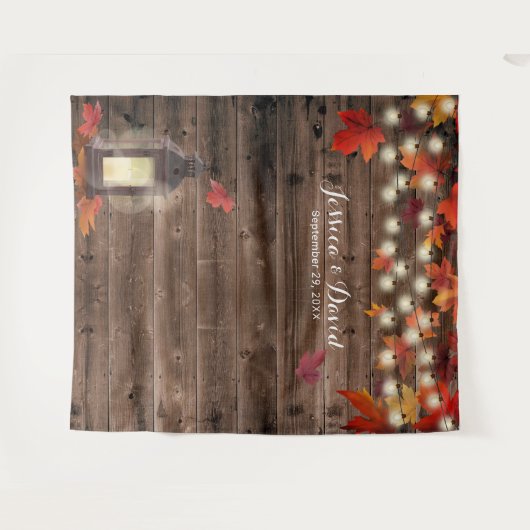 Hochzeit im Herbst Rustikaler Herbst hinterlässt L Wandteppich (Vorderseite (Horizontal))