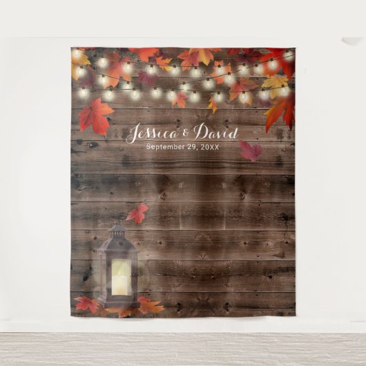 Hochzeit im Herbst Rustikaler Herbst hinterlässt L Wandteppich (Vorderseite)