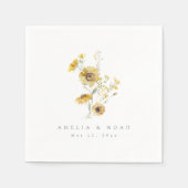 Hochzeit im Herbst Rustikaler Sonnenblumencocktail Serviette (Vorderseite)