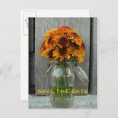 Hochzeit im Herbst Save the Date - Barnwood & Blum Ankündigungspostkarte (Vorne/Hinten)