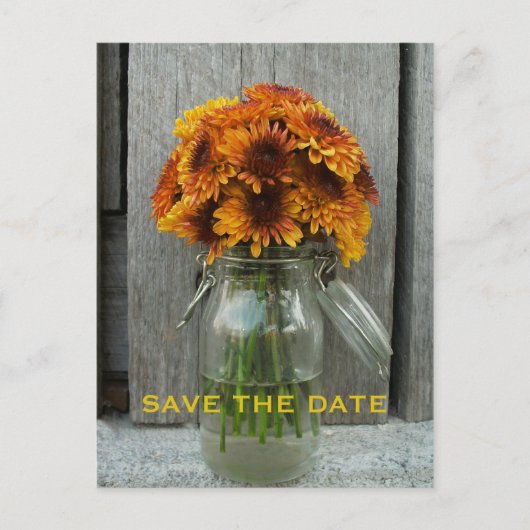 Hochzeit im Herbst Save the Date - Barnwood & Blum Ankündigungspostkarte (Vorderseite)