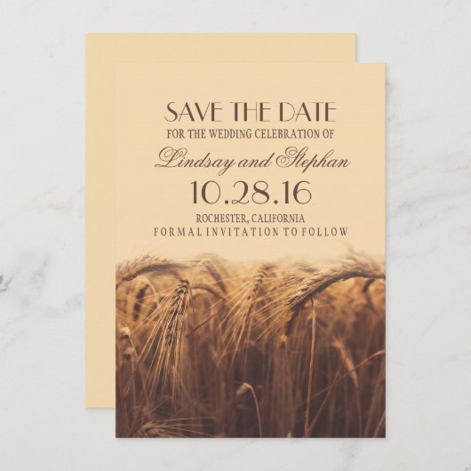 Hochzeit im Herbst Save the Date Einladungen (Vorne/Hinten)
