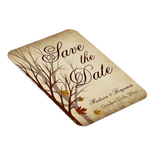 Hochzeit im Herbst Save the Date Flexible Magnet (Rechte Seite)