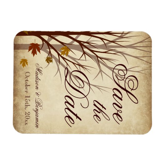 Hochzeit im Herbst Save the Date Flexible Magnet (Horizontal)