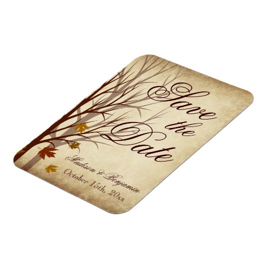 Hochzeit im Herbst Save the Date Flexible Magnet (Linke Seite)