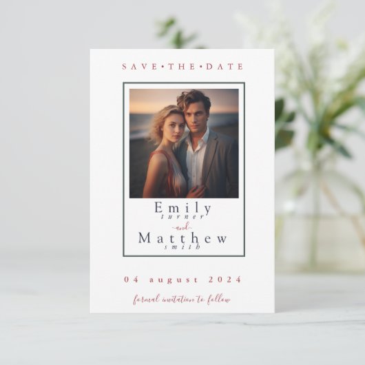 Hochzeit im Herbst Save the Date Karte (Stehend Vorderseite)