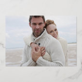 Hochzeit im Herbst Save the Date Orange-Blätter Folieneinladung (Rückseite)