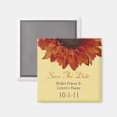 Hochzeit im Herbst Save the Date - Orangenblume Magnet (Vorderseite/Rückseite)