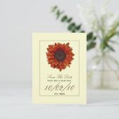 Hochzeit im Herbst Save the Date Postkarte - Blume (Stehend Vorderseite)